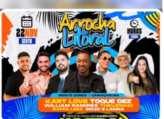 Arrocha Litoral Agita Monte Gordo nesta Sexta-feira, 22 de Novembro
