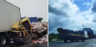 Equipes de resgate estão no local. Trânsito segue com bloqueios parciais.
