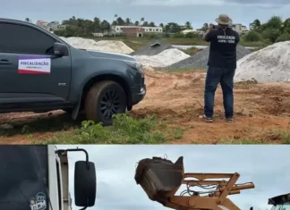 Após denúncia, fiscalização remove materiais de construção em área de preservação em Arembepe