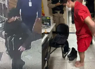 Criminoso foi capturado após perseguição.