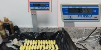 Droga estava escondida no corpo e ingerida em cápsulas.
