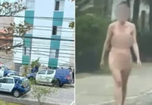 Ela foi abordada por guardas enquanto caminhava nua pela orla.