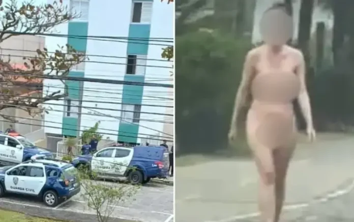 Ela foi abordada por guardas enquanto caminhava nua pela orla.