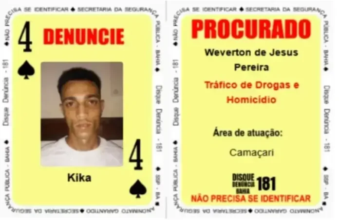 Kika é acusado de envolvimento em homicídios e tráfico de drogas na região de Camaçari.