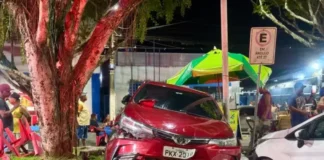 Motorista sem habilitação perdeu o controle do carro.