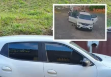 O Renault Kwid foi encaminhado para a Delegacia de Repressão a Furtos e Roubos de Veículos